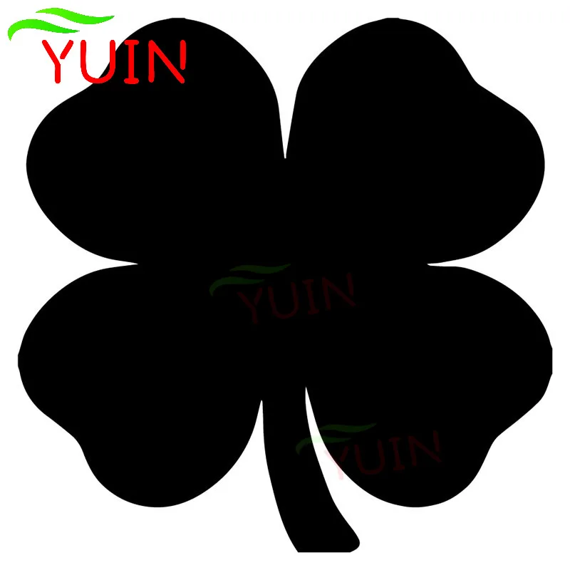 YUIN Four-leaf Clover Plant Cartoon Decals Fashion Car Window Decoration PVC Waterproof Car Sticker Black/white/red/laser/silver