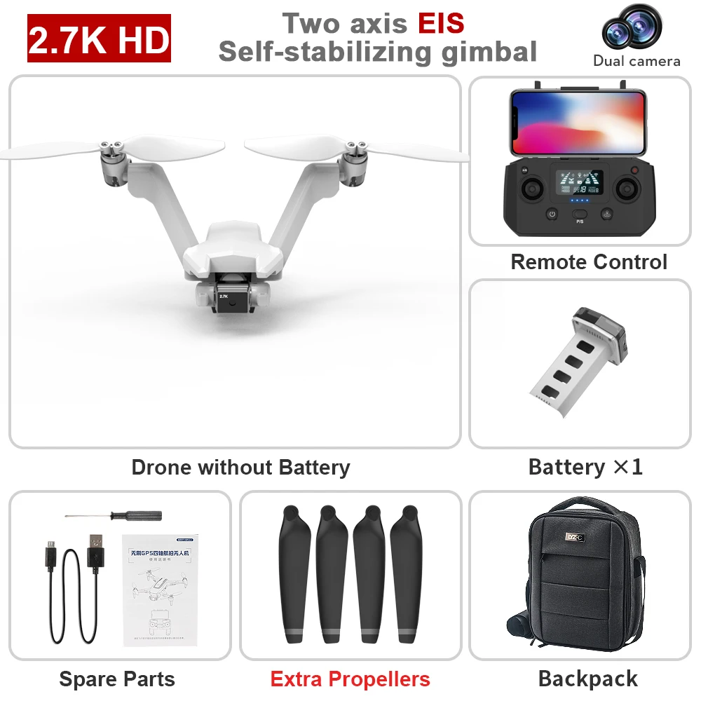 

2022 NEW L100 Professional Drone Dual HD Camera EIS Two-Axis Gimbal Camera Helicopter RC Distance 1.2KM Brushless Quadcopter Toy