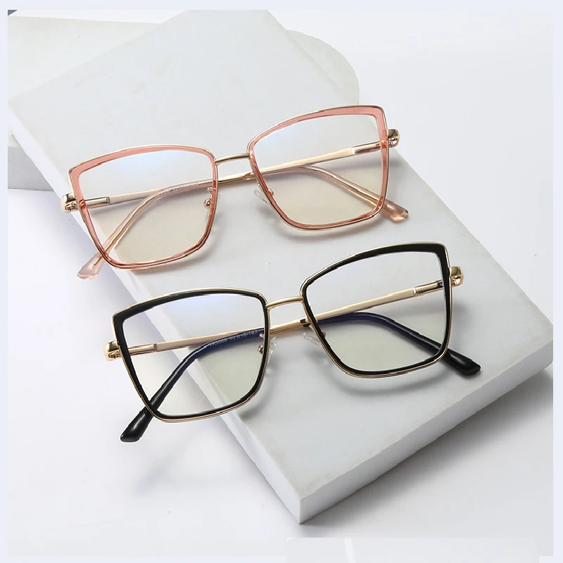 O-Q CLUB High-Quality Metal Classes Anti Blue Light Blocking Reading Classes Frame Women's Myopia Prescription Reading Glasses