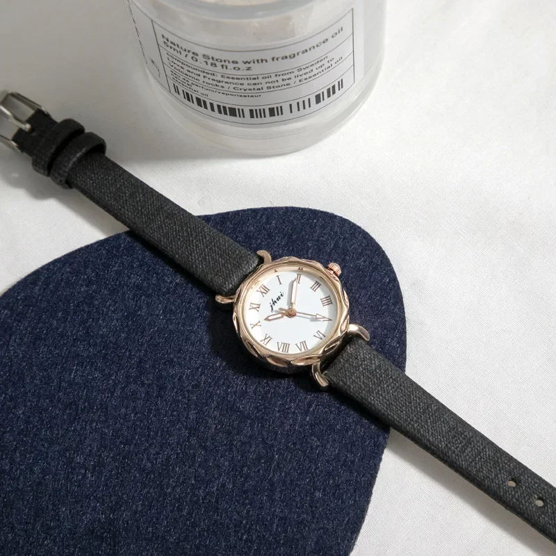 Mulheres Roman Dial Watch, quartzo relógios de pulso, temperamento, minimalista, na moda, elegante, coreano, minimalista, estudantes