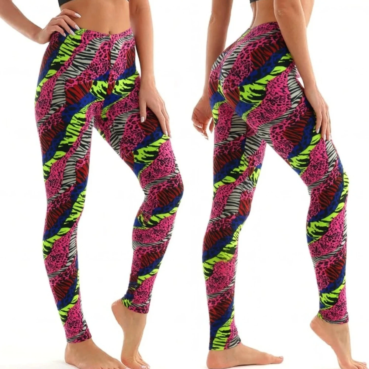 Leggings pour femmes sport gym collants taille haute pantalons décontractés slim imprimé fitness yoga soulève les fesses filles leggings