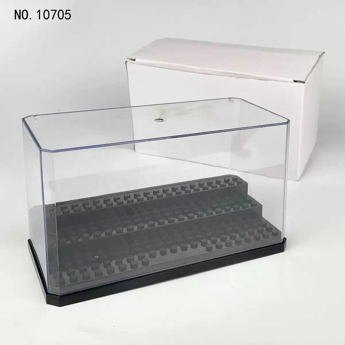 Boîte de présentation en acrylique anti-poussière à 3 niveaux pour figurines, modèles de voitures urbaines, collection de blocs de construction, vitrine en plexiglas, jouets pour enfants