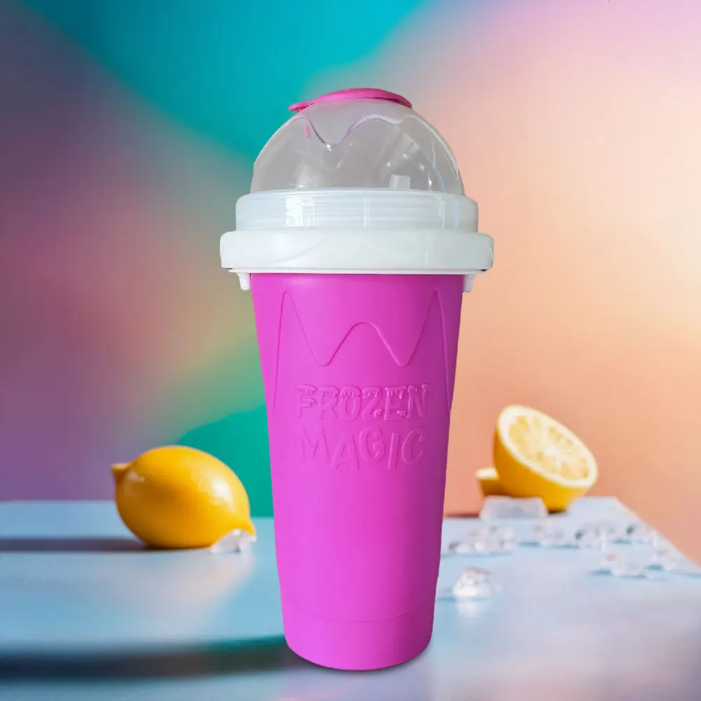 Portable Smoothie Squeeze Cup with Lid Slushie Cup for Juices Milk and Ice Cream Make for Kids Friends and Family - view 5