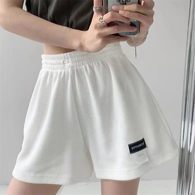 Hoge taille rechte pijpen sport casual orts dames zomer nieuwe faion wijde pijpen broek trendy asymmetrische l taille