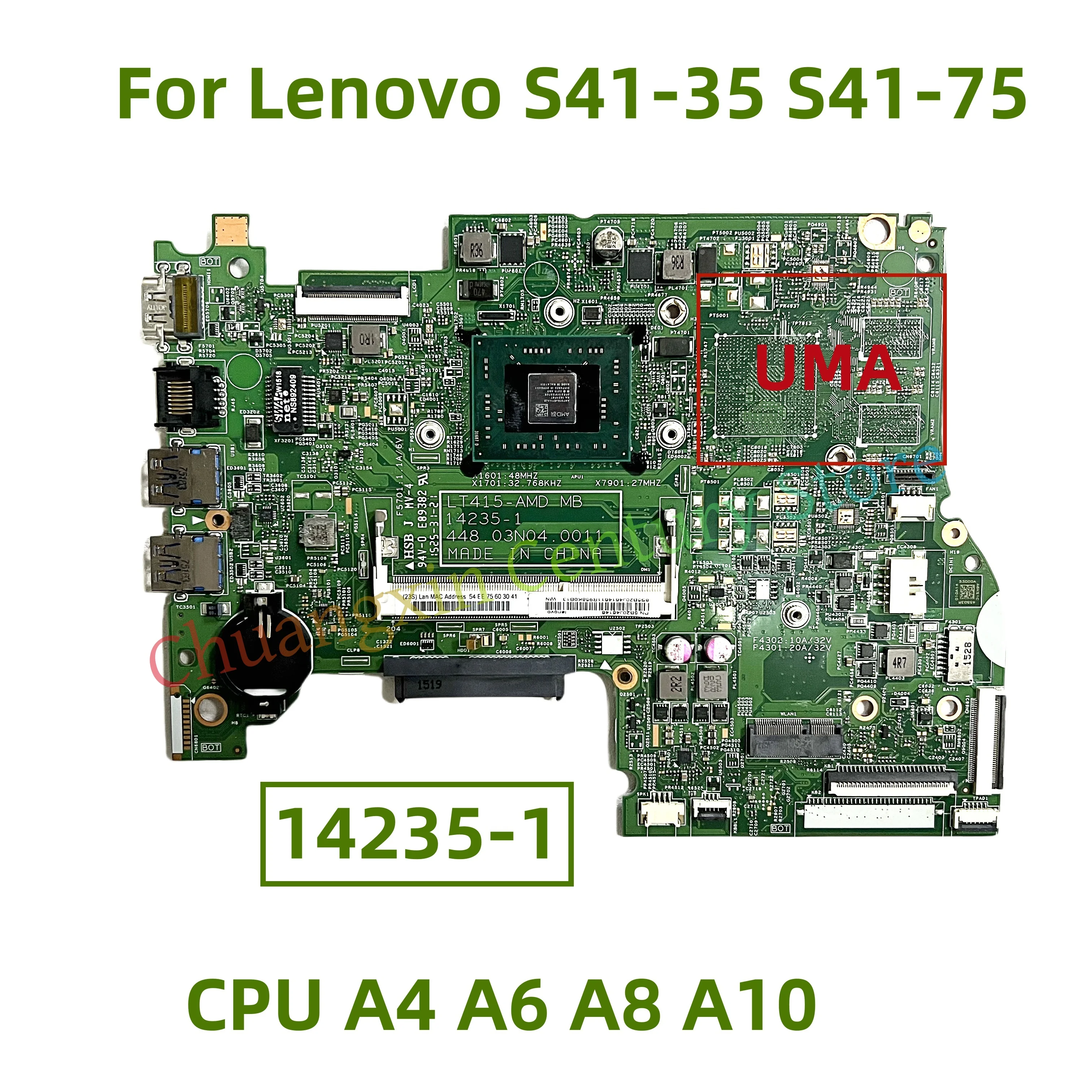 

Материнская плата 14235-1 подходит для ноутбука Lenovo S41-35 S41-75 U41-35, с процессором A4 A6 A8 A10 UMA, 100% тестовая доставка в порядке