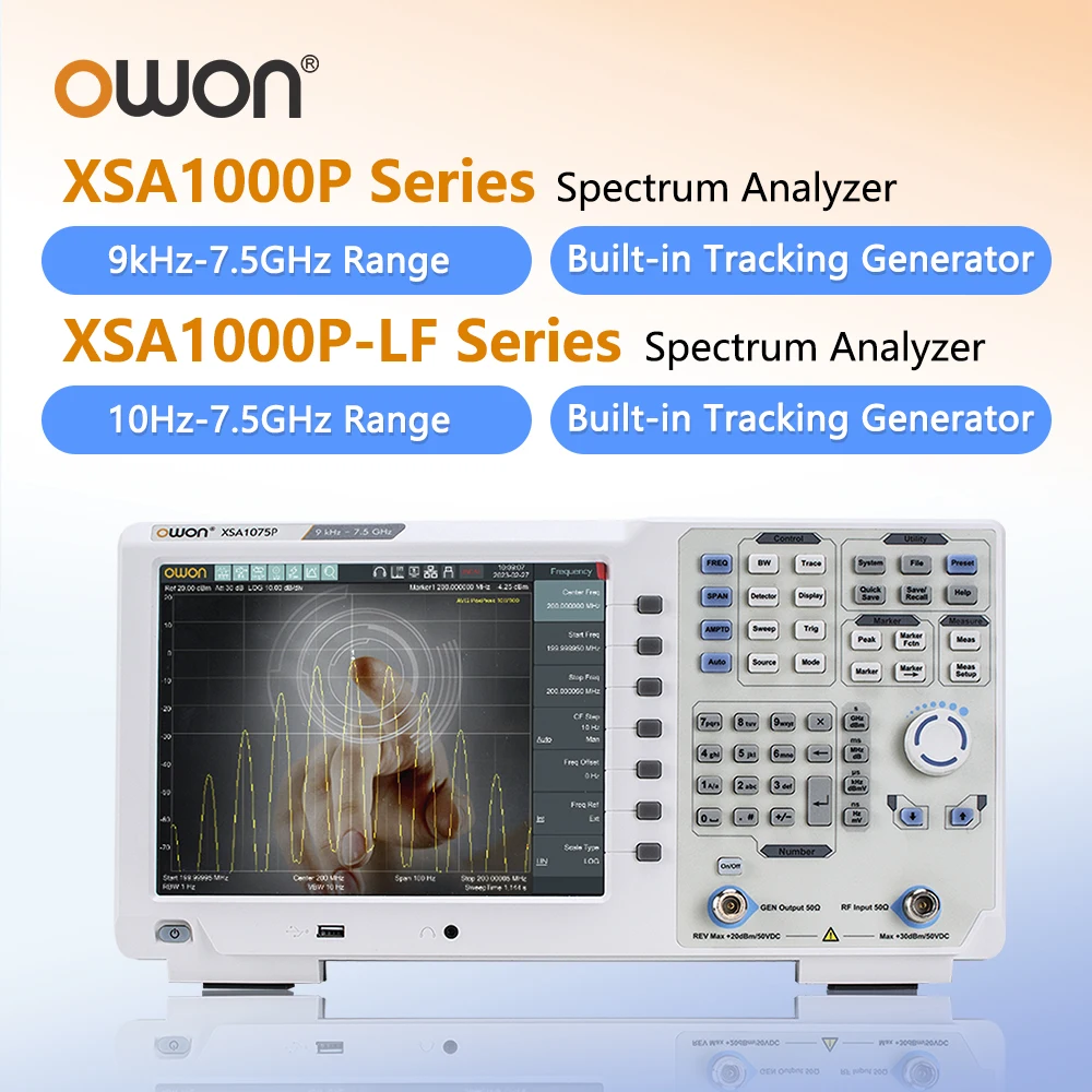 OWON XSA1015P-TG XSA1032P-TG Spectrum Analyzer 9KHz-3.2GHz 1Hz Resolution Multi-touch Screen EMC USB LAN HDMI Tracking Generator