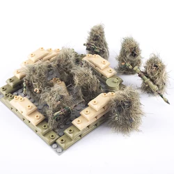 WW2 Military Ghillie Suit Building Blocks SWAT Figures Camouflage Weapon Sniper Army Soldier DIY Accessories Bricks Toys Gifts