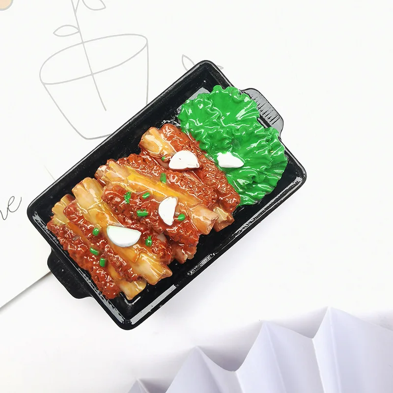 시뮬레이션 중국 음식 수지 냉장고 자석, 냉장고 장식 냄비 국수 찐빵 자석 냉장고 스티커 장식