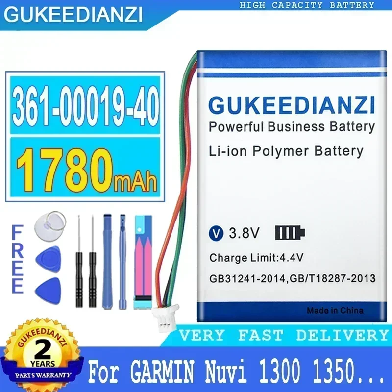 1780mAh Mobile Phone Batteries For GARMIN Nuvi 1300,1340T Pro,1350,1350T 1370 1370T,1375T,1390,1390T,1450 Portable Battery