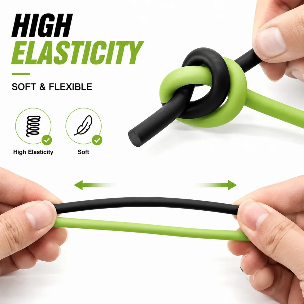 Natural Latex Rubber Solid Strip Black/Bright Green Dia 6mm 1/2/3M High Elasticity Rubber Cord For Fitness Slingshot Industrial