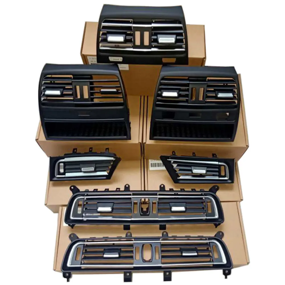 Chrome Front Center Left/Right Air Vent Grille Outlet Cover Middle Rear AC Vent Panel For BMW 7 Series F01 F02 730 735 745 750