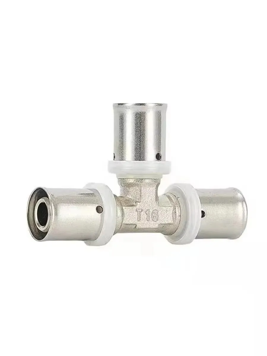 Aluminum-Plastic Pipe Special Compression Type Equal-Diameter Tee Copper Joint Equal-Diameter Tee 1216 1620