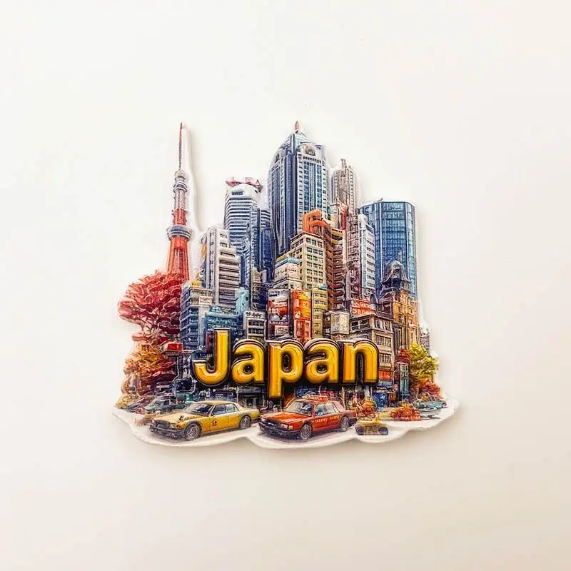 

Japan Travel Souvenirs Refrigerator Magnets Architectural Relief Resin Home Decorations Accompanying Gifts