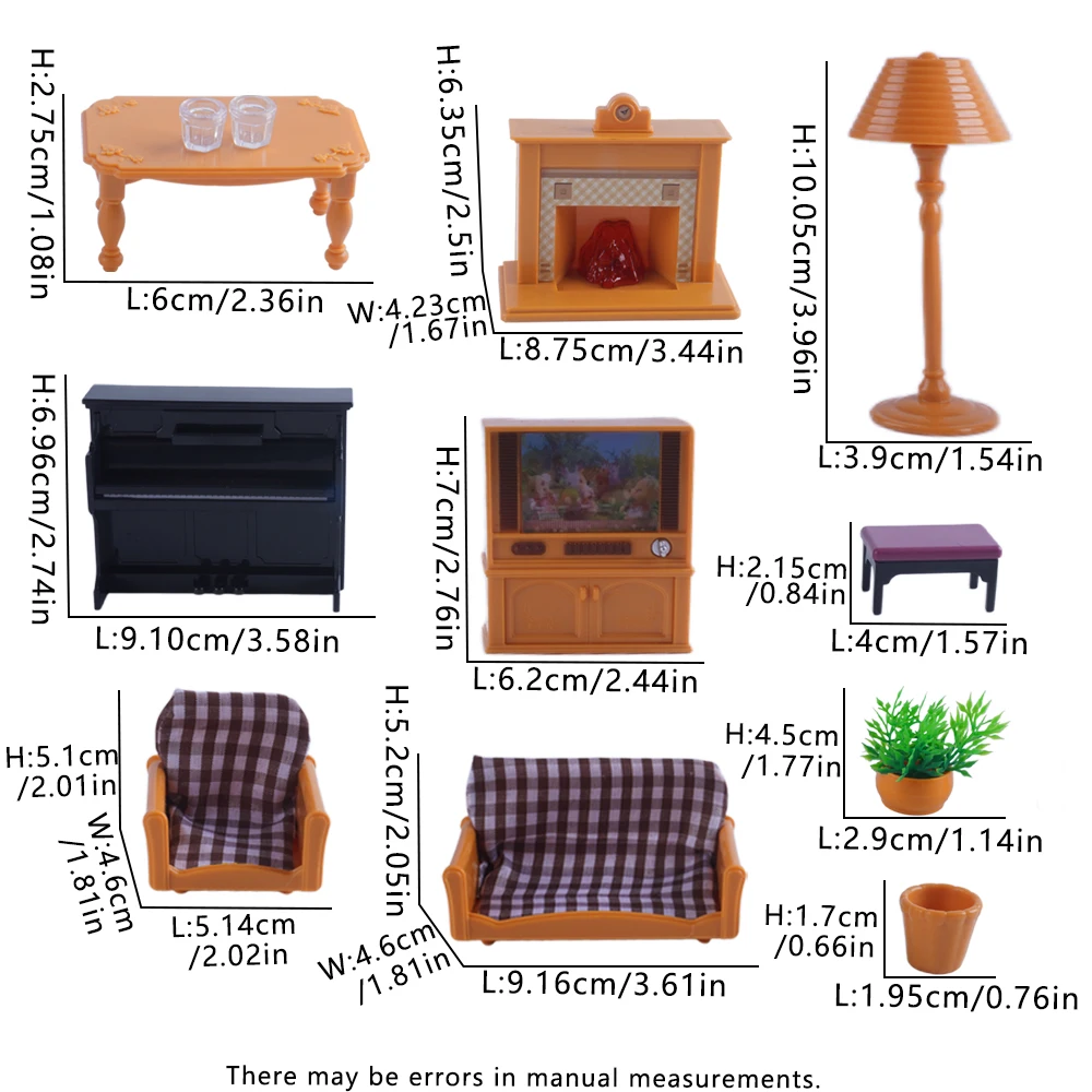 SENGTONGLE-T02 Zestaw Mebli do Salonu Domku dla Lalek Miniaturowa Sofa TV Zabawa w Udawanie Akcesoria do Domku dla Lalek dla Chłopca Dziewczynki Prezenty