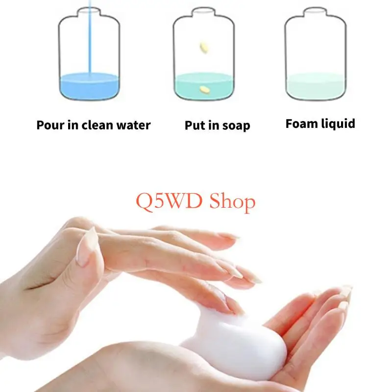 

Q5WD Kitchen Automatic Foaming Hand Soap Dispenser Automatic Induction Foam Hand Washer Touchless Foam Soap Dispenser