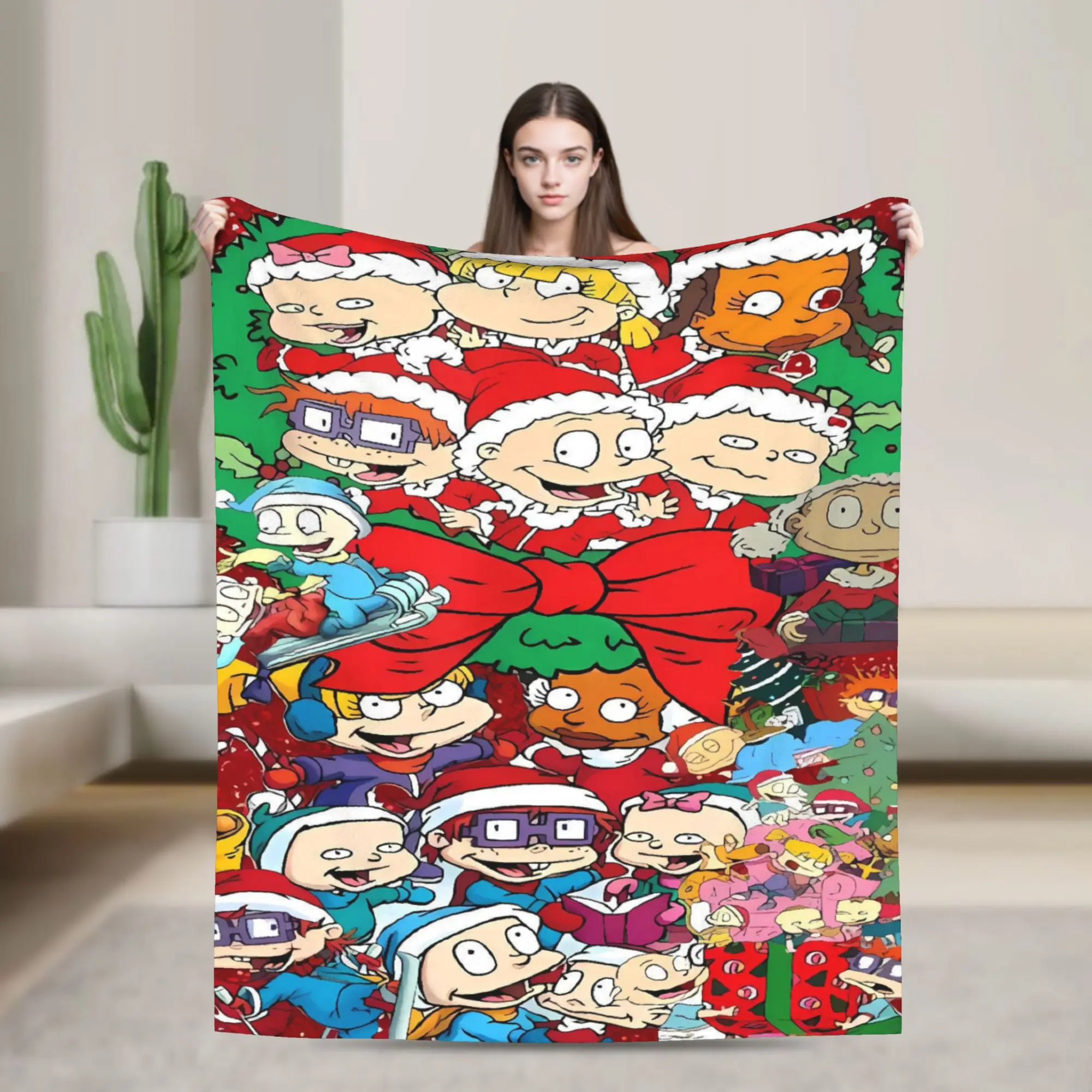 Rugrats 90s Revival Character  Soft Warm Blankets  Camping Plush Throw Blanket Living Room Flannel Bedspread Sofa Bed Cover