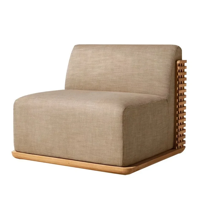 LMM Outdoor Sofa Villa Hotel Solid Wood Living Room Rattan Sofa Combination