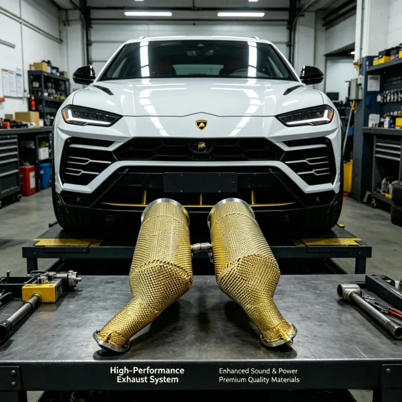 

Car Downpipe No Engine Light for Lamborghini Urus 4.0T V8 2018-2023 Gold Insulated Down Pipe Exhaust Pipes Catalytic Converter