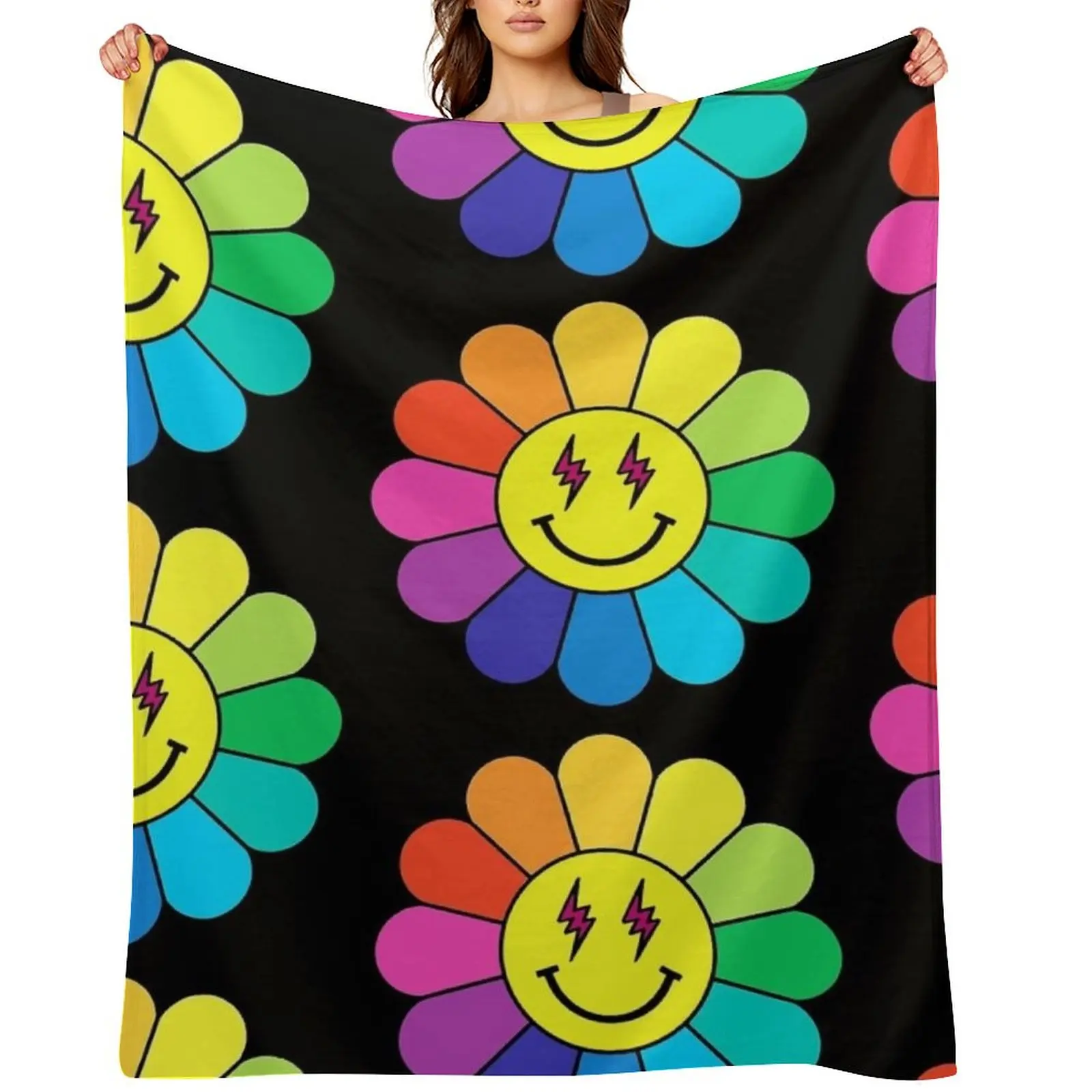 

JBALVIN - ILUMINATI colors Throw Blanket Fashion Sofas Bed Fashionable Plaid Decoratives Blankets