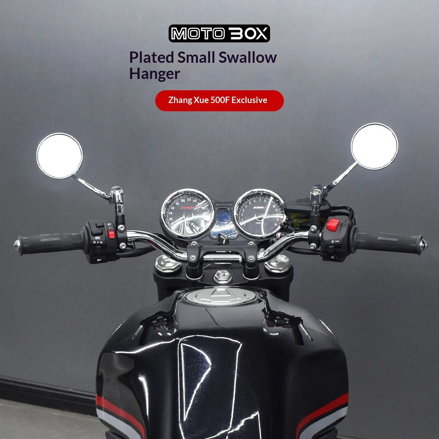 【Premium】For ZXMOTO 500F modified bike: electroplated “Little Swallow” handlebar, comfortable straight-mounted handlebar accesso