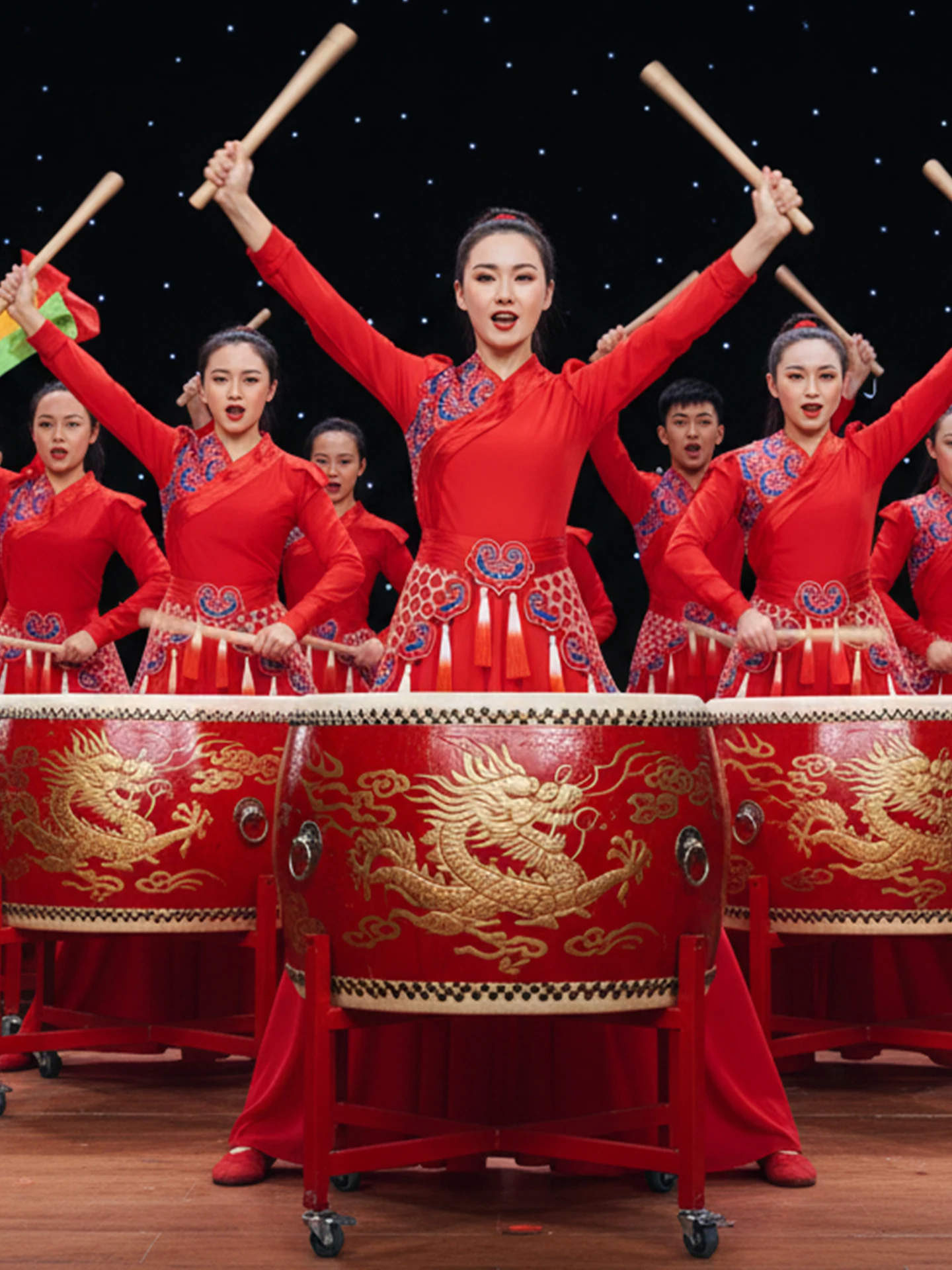 

2026 New Drum Performance Costume Women's M Sle Dragon Dance Drumming Waist Drum Opening Drumming Drumming Costume Winter