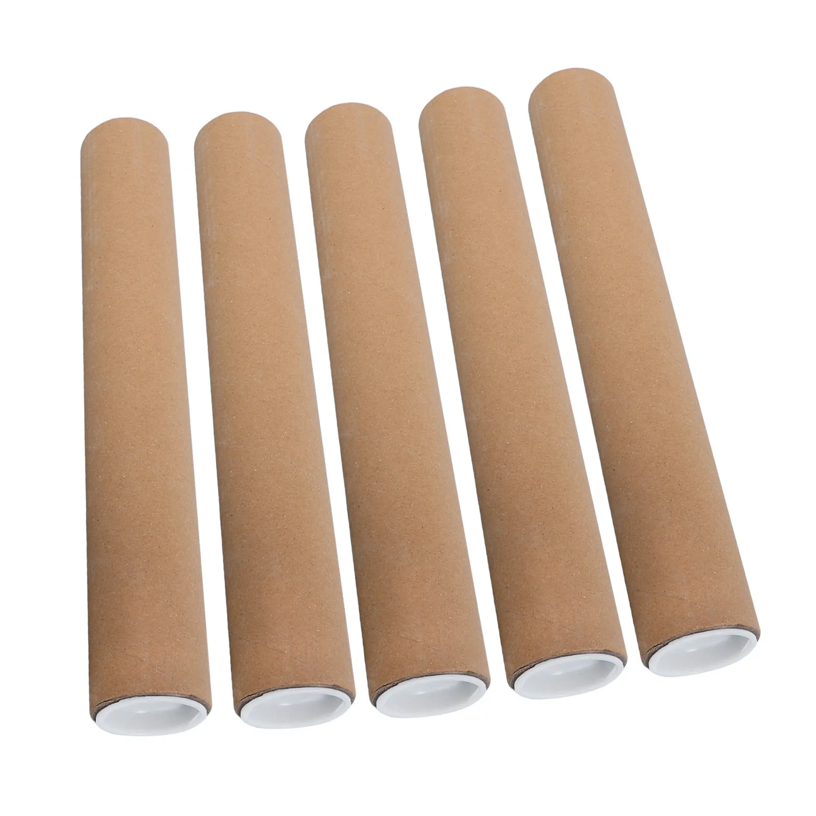 5 Sets Kraft Cardboard Mailing Tubes with End Caps 11.8