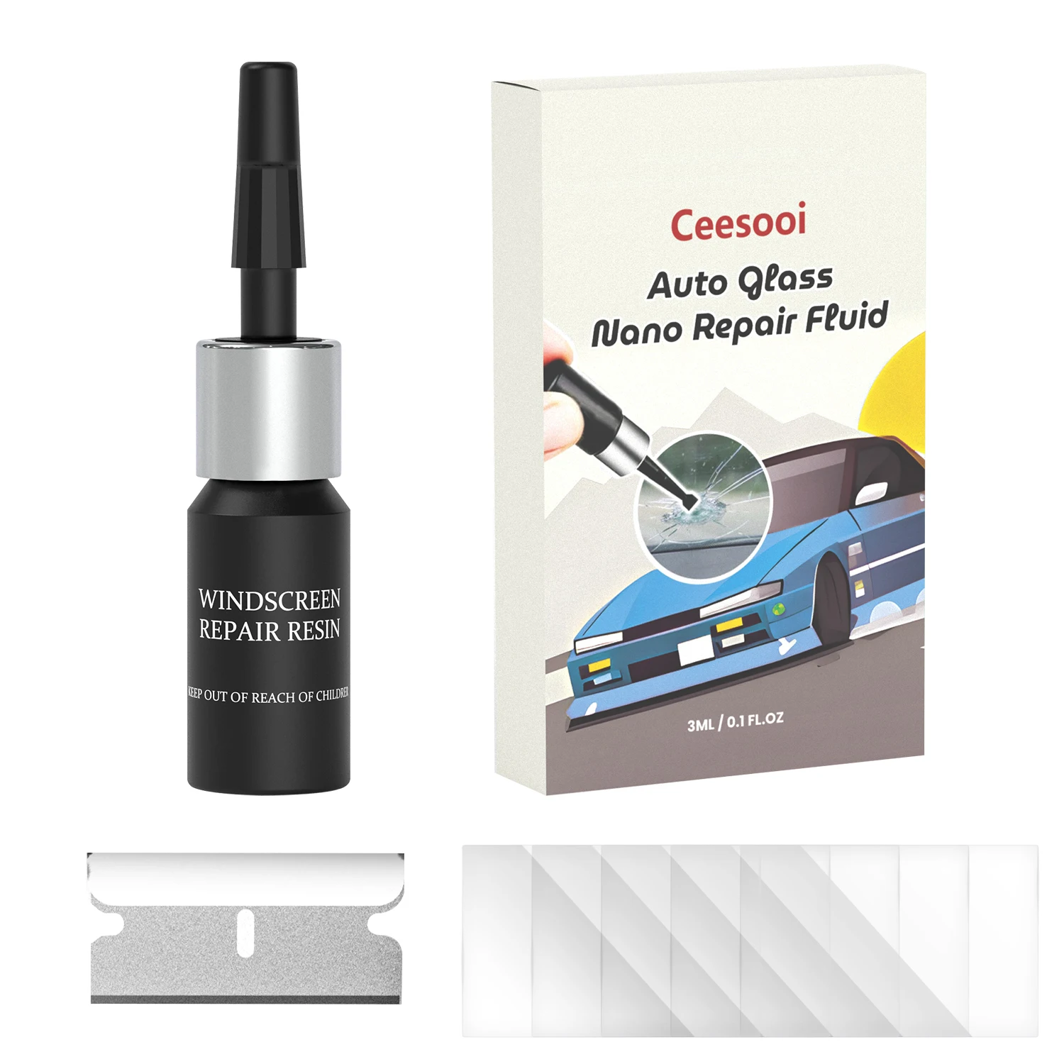 Windshield Car Crack Repair Kit DIY Window Mobile Screen Kit Cure Glue Car Glass Scratch Crack Repair Accessories Clean Neat view 6