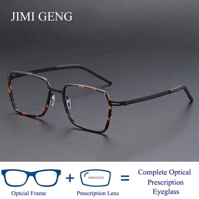 

Denmark Brand Pure Titanium Prescription Eyewear Business Square Large Frame Anti-blue Light Glasses Ultra Light Men Eyeglasses