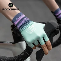 Guantes de ciclismo ROCKBROS, guantes de medio dedo para bicicleta de carretera, guantes de absorción de impacto para ciclismo de montaña, guantes deportivos transpirables para mujer