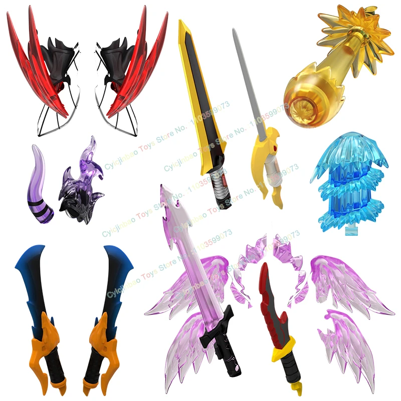 WM6220 WM6221 bande dessinée rôle majeur Cheng Xiaoyu effets spéciaux accessoires couteau hache modèle figurines d'action blocs de construction enfants jouets