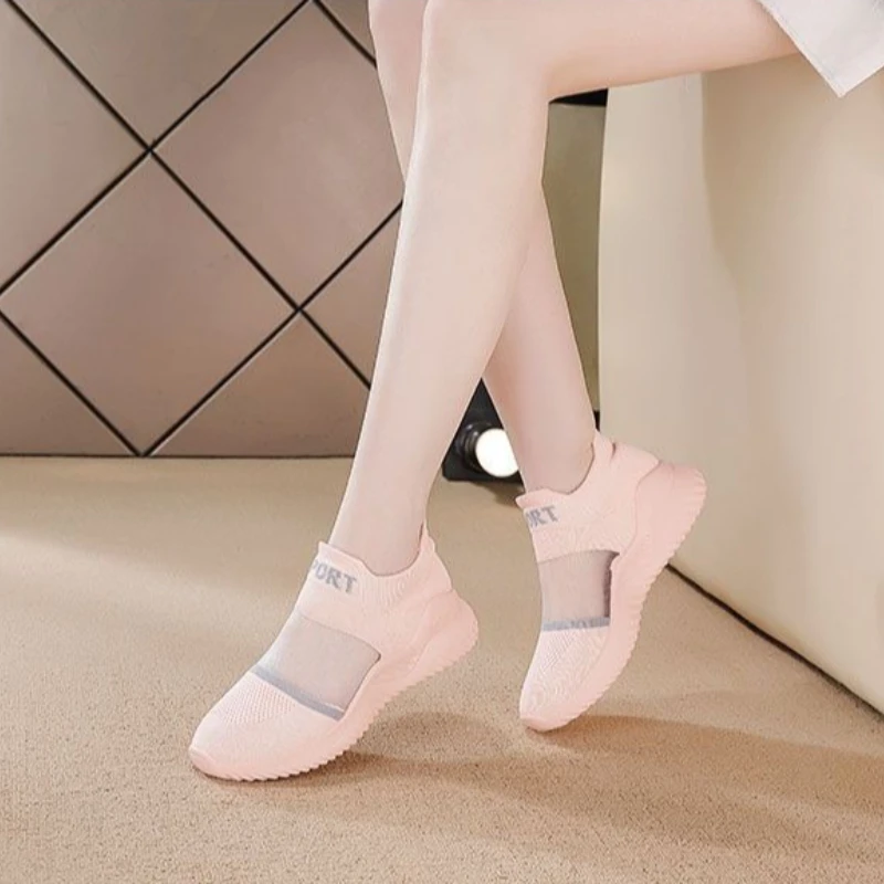 Women Mesh Slip on Summer Shoes Ultra Light Breathable Soft Sole Casual Athletic Durable Comfortable Walking Sneakers