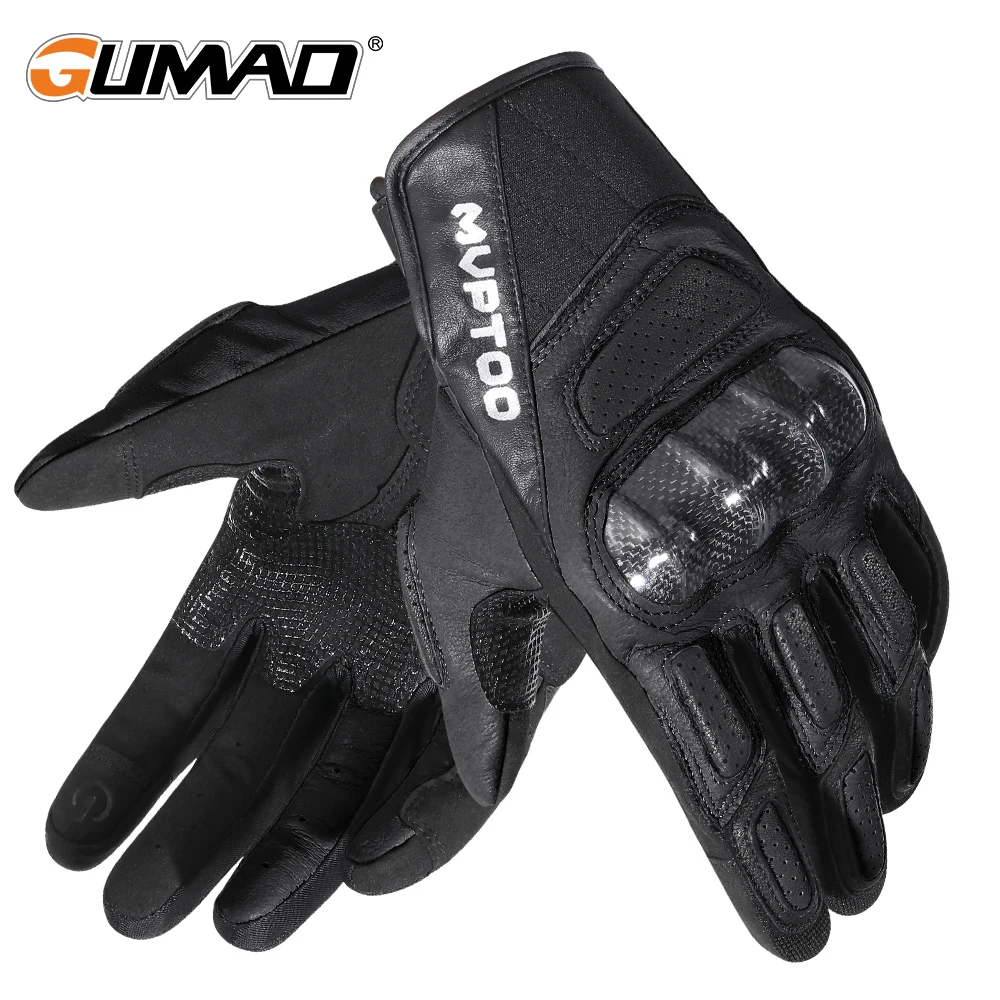 Touch Screen Cycling Gloves Leather Motocross Racing MTB Mountain Bike Motorcycle Bicycle Sports Hiking Anti-skid Gear Men Women