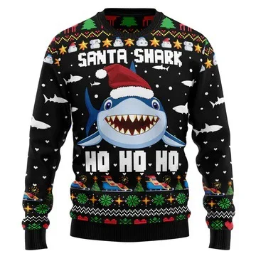 Fun and ugly Christmas sweaters, fashionable holiday Christmas 3D printed sweatshirts, men's trend streetwear, pullover tops