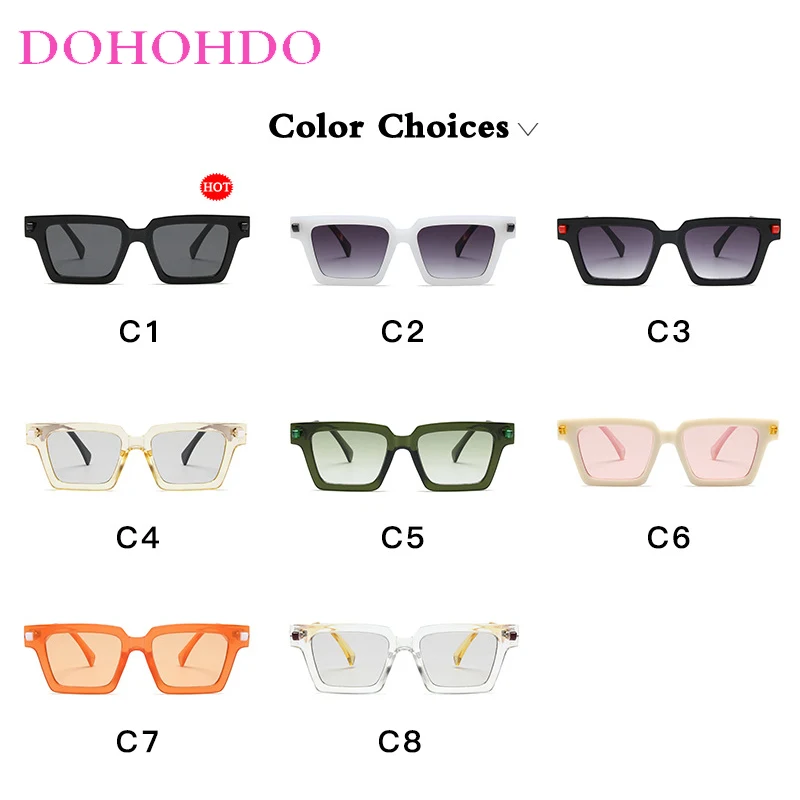 2024 Fashion Square Double Color Women Sunglasses Retro Trending Rivets Men Brand Designer Gradient Cat Eye Sun Glasses UV400