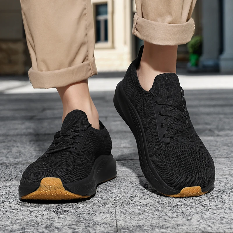Herren-Laufschuhe, breite Zehenbox, durchgehende Popcorn-Dämpfung, leichte Outdoor-Sneaker_voghion.com