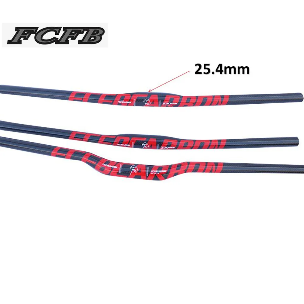 

FCFB red MTB bike BMX carbon handlebar 25.4 flat rise handlebar 380/400/420/440/460/480/500/520/540/560/580/600-700mm