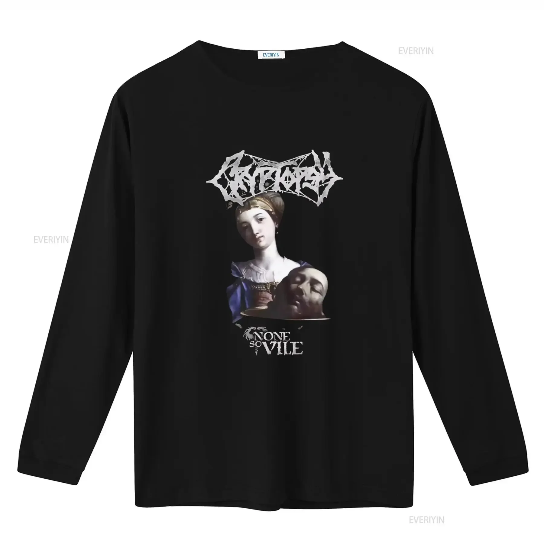 Men's Cryptopsy None So Vile Gothic Art Print T Shirt X Large Black vintage Washed designer clothes Versatile streetwear Unisex