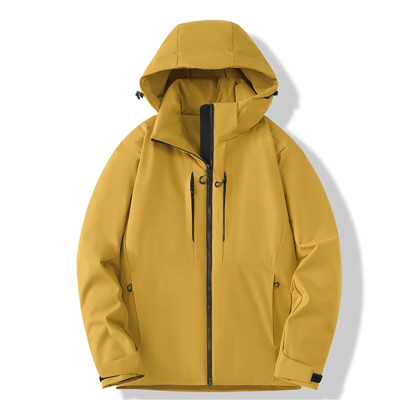 HDIRXG Unisex Waterdichte Fleece Jassen Winterwarmte Wandeljas Winddichte Regenjas Dikke Jas voor Buiten Kamperen