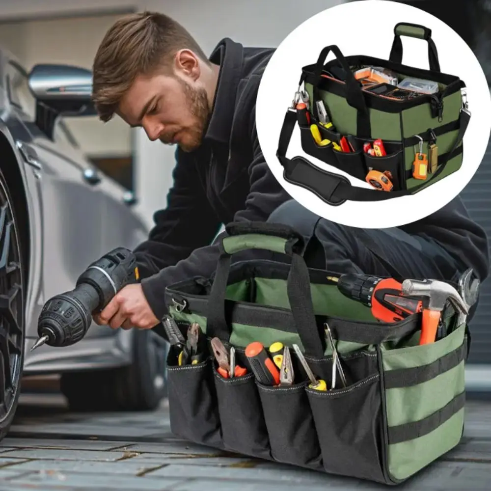 Portable Heavy Duty Tool Bag Large Capacity Soft Handle Tool Kit Thickened Wear-resistant Tool Storage Bag Tool Organization