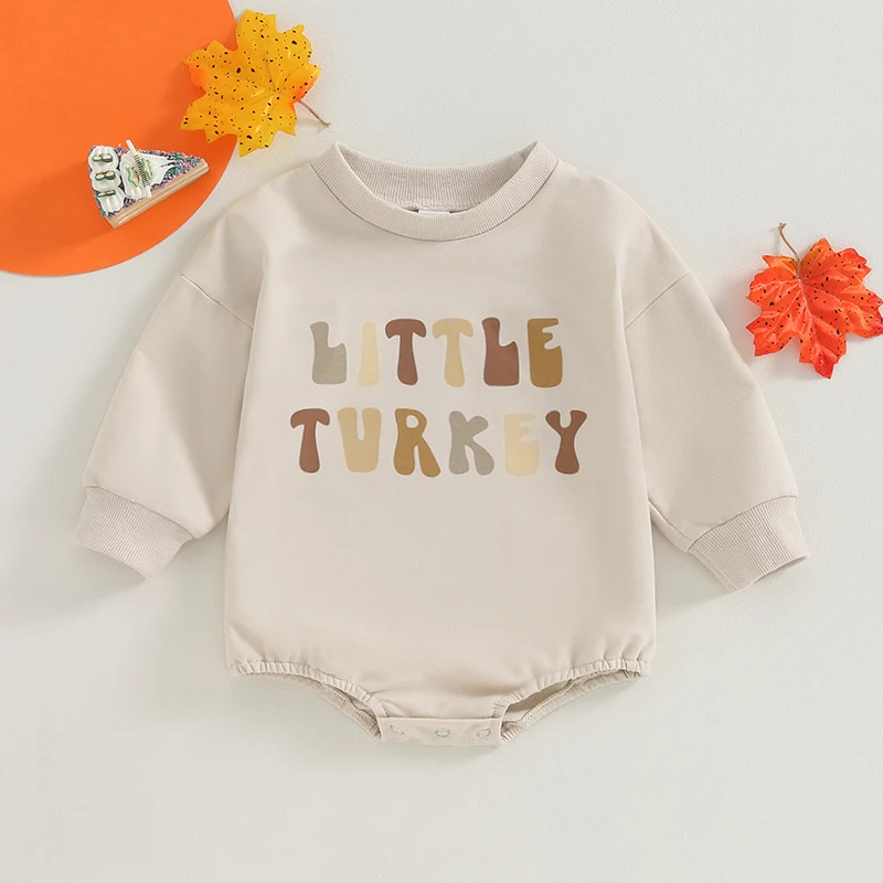 

Toddler Girls Cute Hooded Jumpsuit Baby Long Sleeve Cartoon Print Romper Infant Casual Thanksgiving Outfit for Fall