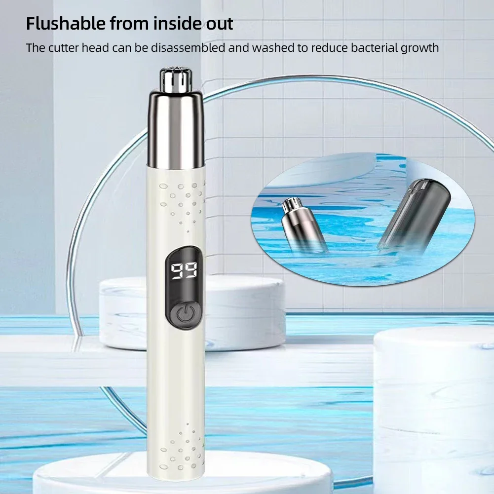 ماكينة تشذيب شعر الأنف الكهربائية للرجال، ماكينة قص شعر الأنف القابلة لإعادة الشحن عبر USB، أدوات حلاقة محمولة لإزالة شعر الأذن، أدوات حلاقة متعددة الحركية