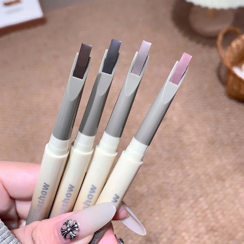 Ultra Fine Double-ended Eyebrow Pencil With Eyebrow Brush Waterproof Sweat-proof Long Lasting Professional Eye Makeup For Women
