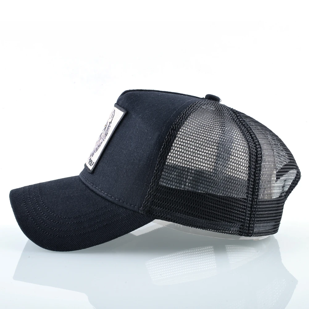Fashion Baseball Cap With Embroidery Wolf Patch Snapback Hip Hop Trucker Caps Men Women Outdoor Breathable Visor Hat