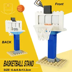 Conjunto de bloco de construção diy para basquete, quadra, tijolo de construção, brinquedo educacional 3d para crianças