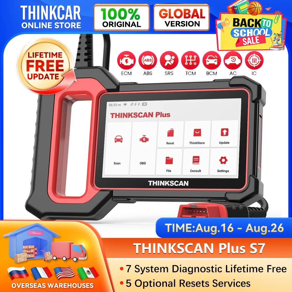 THINKCAR THINKCAR Thinkscan Plus S7 S6 S4 Obd2 Car Diagnostic Scanner Diagnostic Scan Tool Car Code Reader ABS,SRS,ECM,TCM,BCM,AC System - Aliexpress Deal