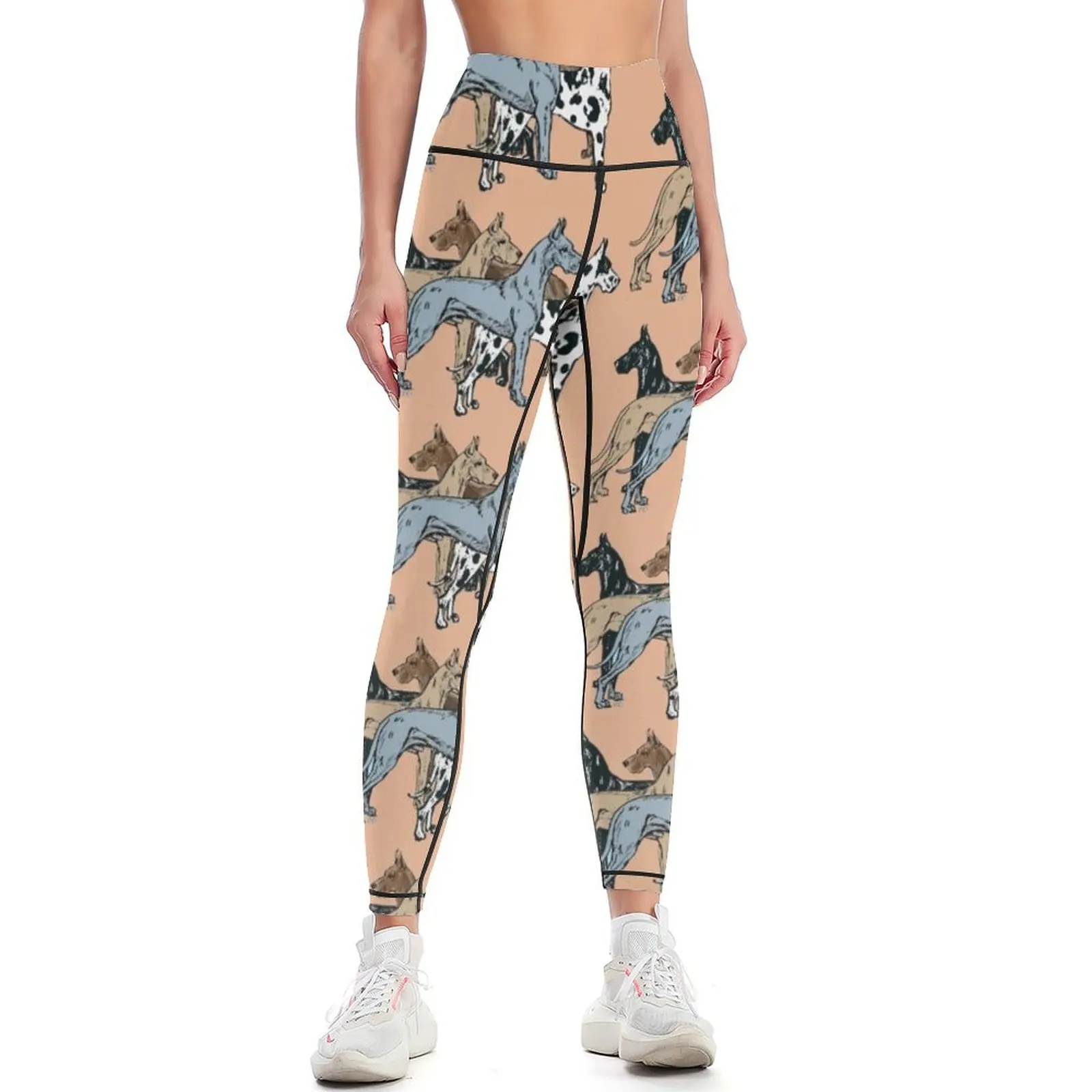 

Great Dane Colors Leggings gym's clothing sports tennis for Women's sports Women's high waist Womens Leggings