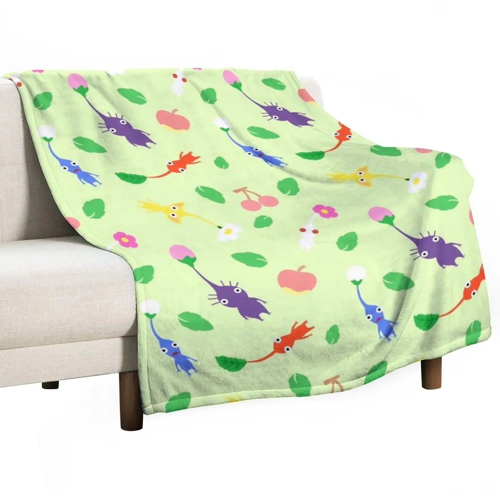 cute pikmin pattern Throw Blanket Polar blanket throw blanket for sofa Flannels Blanket Soft Plaid