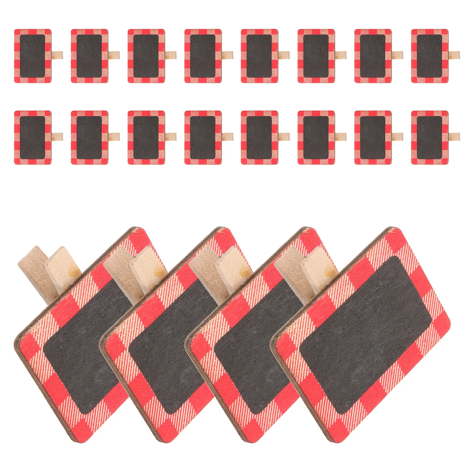 20Pcs Wooden Message Clamps Blackboard Clip Set Reusable Mini Chalkboard for Family Messages Notes Photos Food Labels Decor