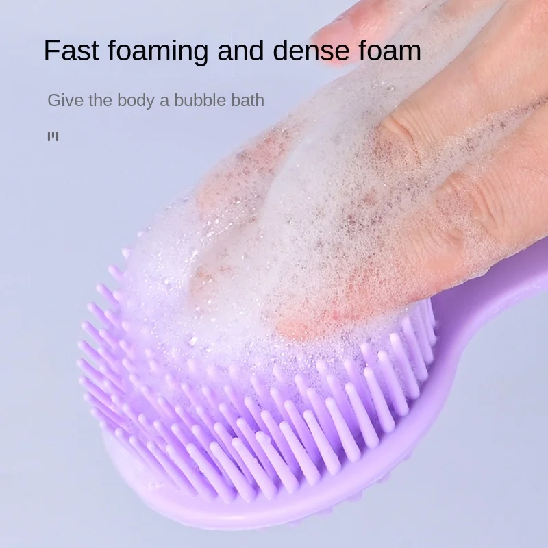 Bathroom personal care bath sponge supplies Back Scrubber for Shower Soft Silicone Bath Body Brush with Long Handle bath brush