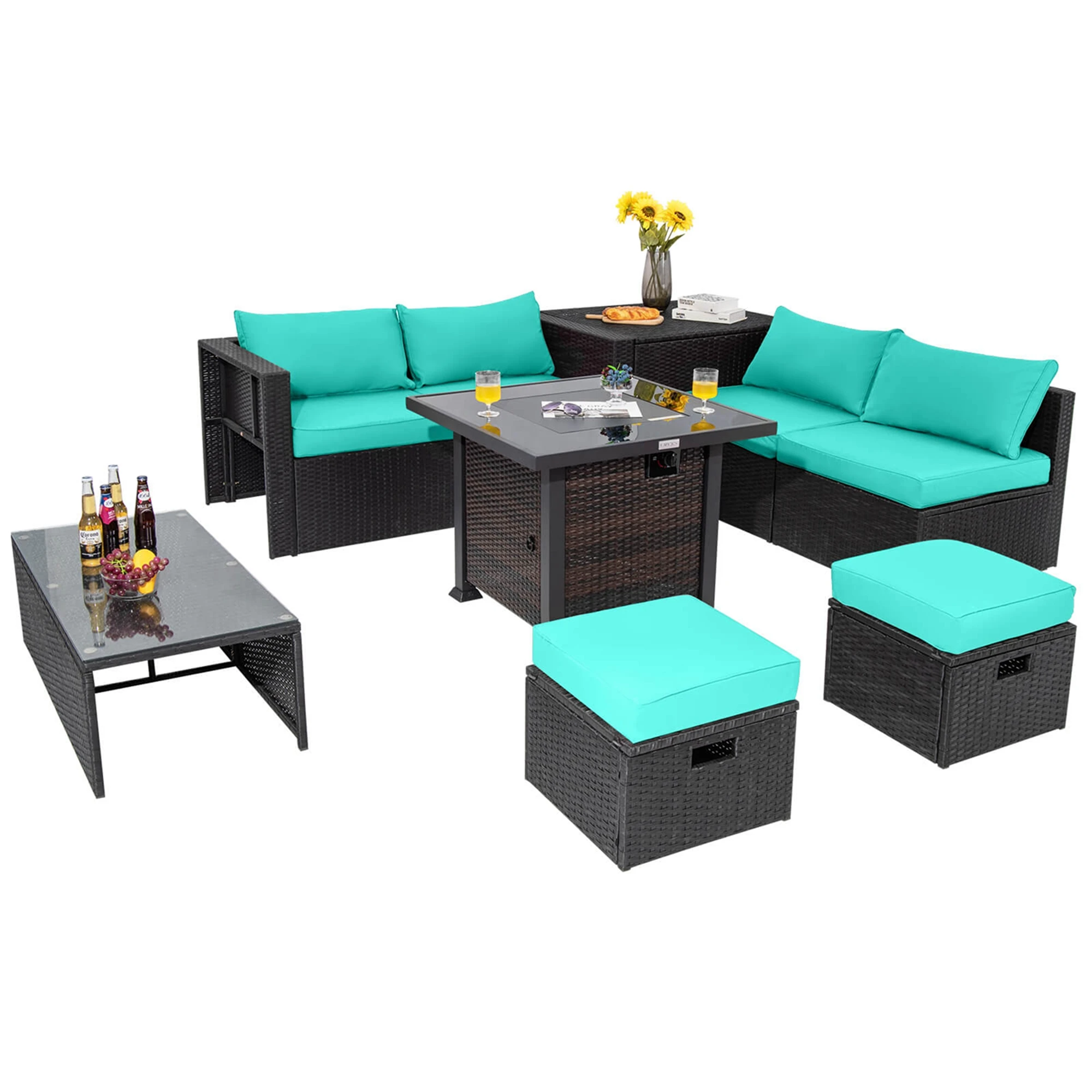 9 PCS Patio Furniture Set with 32